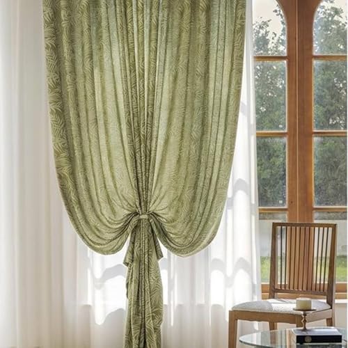 Rideaux fenetre semi occultant chambre adulte salon oeillets vert olive lot de 2