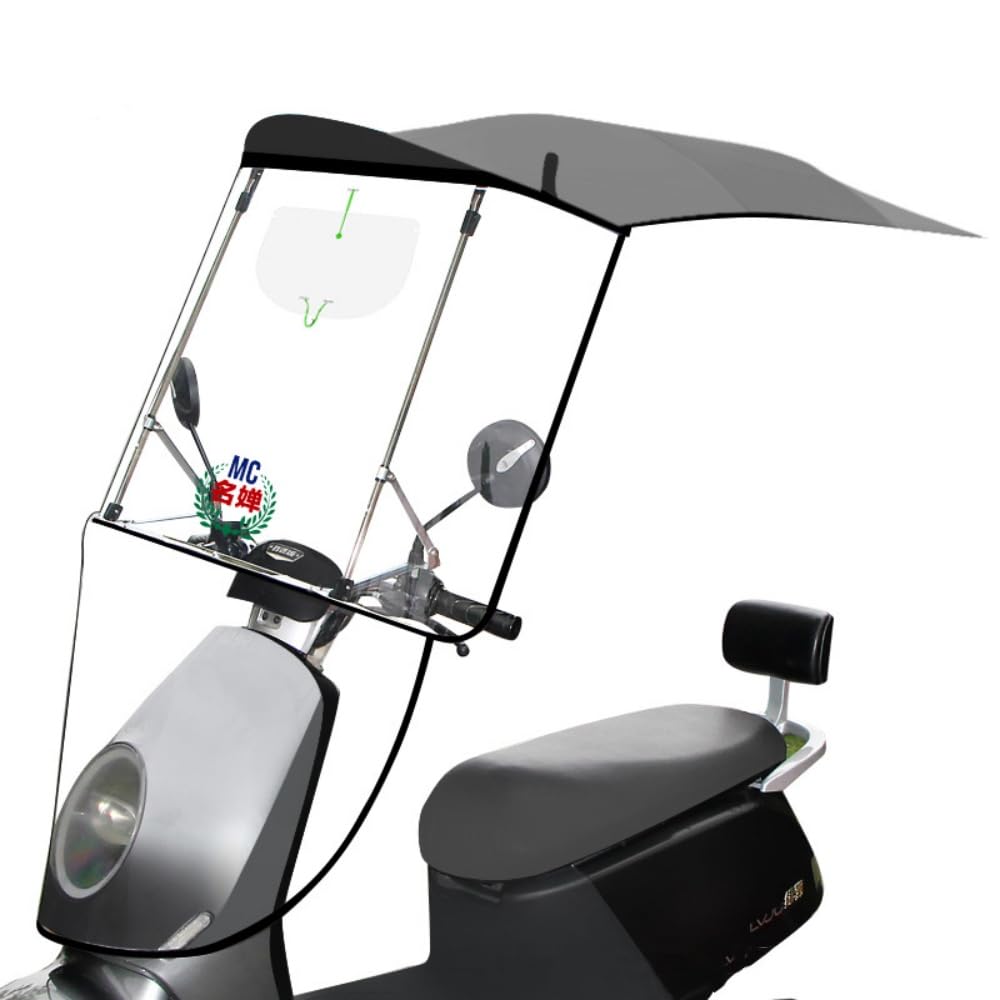 【暑い炎天下・雨に】スクーターバイク用屋根付き防風シールド 白（ホワイト） Amazon | TVTKEバイク 屋根 スクーター 屋根 後付け 自転車レイン