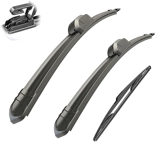Car Wiper Compatible with Hyundai i30 I30 FD 2010-2012 Car Front Rear Wiper Blades Soft Rubber Windscreen Wipers Auto Windshield 24"+18"+12" 2011