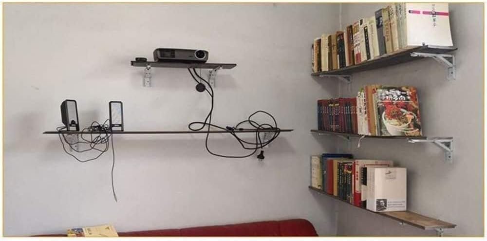 Floating Shelf Brackets Heavy Duty Metal 2pcs DIY Folding Shelf Brackets Stainless Steel Tripod Triangle Shelve Bracket, Wall Mounted Space Saving, Easy to Install (Size : 16inch(40cm))