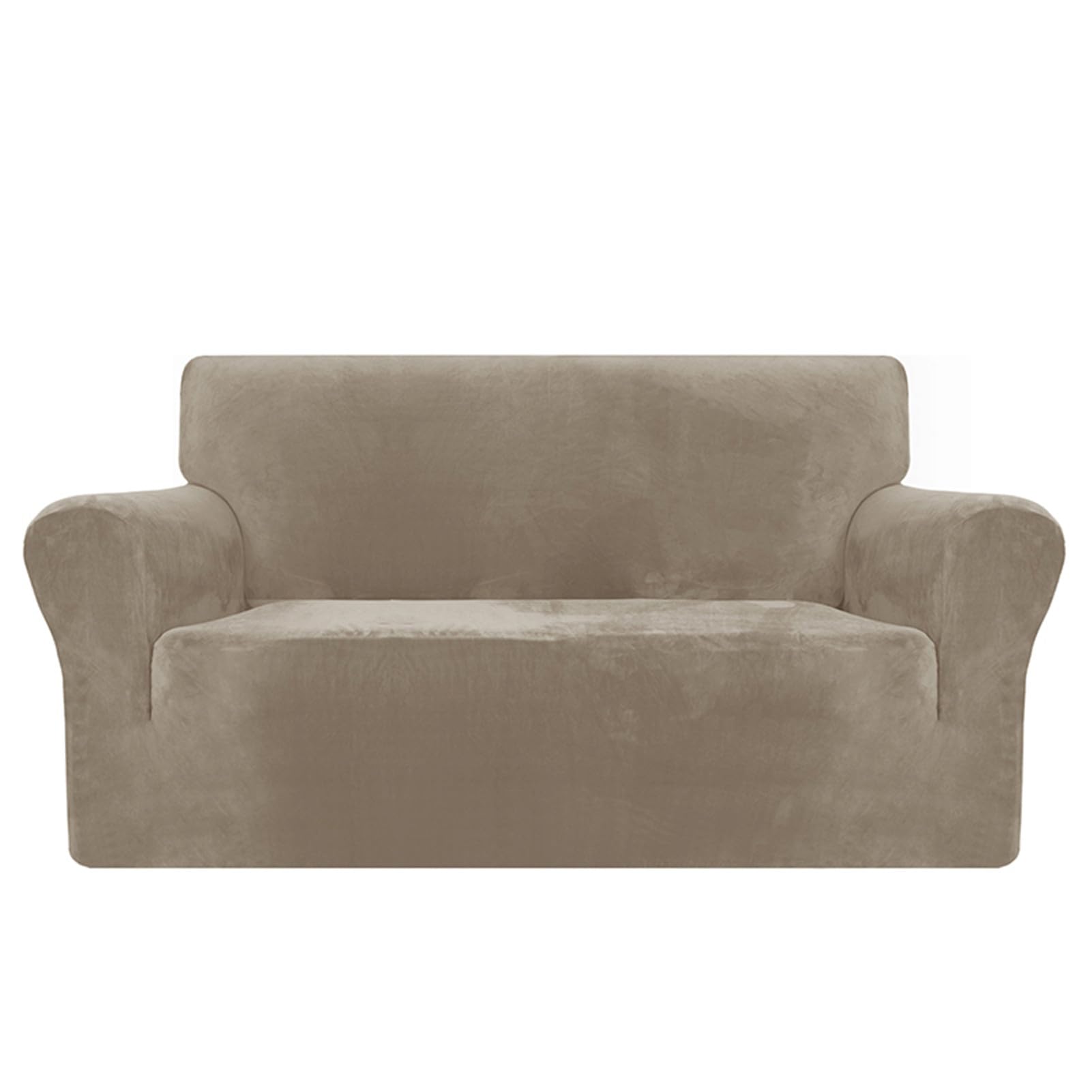 XHDZSW Stretch Chesterfield Sofa Cover, for 1/2/3 Seater Couch, Velvet Stretch Sofa Covers, Couch Covers, Non Slip Sofa Slipcover for Living Room Furniture Protector (Khaki,2 Seater)