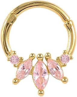 Anillos de nariz de plata de ley para mujer, bonitos anillos de nariz circulares con circonita cúbica, joyería para lengua de labios, 1 unidad, Plata de ley, circonita cúbica, cristal, Circonia cúbica