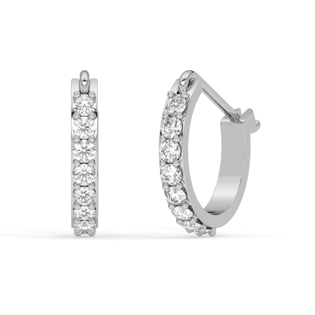 CLARA 925 Sterling Silver Classic Hoop and Huggies Bali Earrings | Rhodium Plated, Swiss Zirconia | Gift for Women Girls (B0C9MVZ2L8) Amazon Price History, Amazon Price Tracker