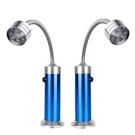 Pack of 2, Wefond 360 Degree Flexible Gooseneck LED BBQ Grill Light Super Bright Barbecue Grill Light with Magnetic Base for Reading, Working, Outdoor Barbecue Grilling Camping Emergency (Blue)