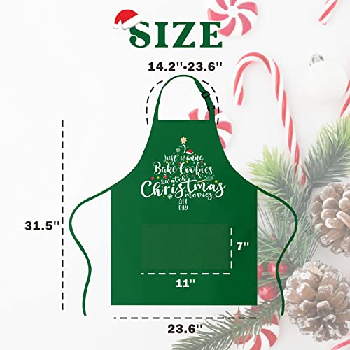 Avental de Natal Saukore divertido para assar, avental de cozinha ajustável e masculino com 2 bolsos