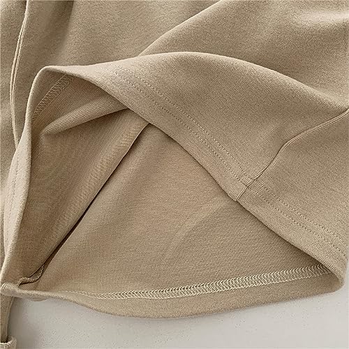 Betadog Girls Turtleneck Sweater Kids Casual Long Sleeve Pullover Tops Solid Baby Turtleneck Long (Khaki, 6-7 Years)3