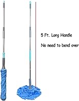 Vista 2 de Self-Wringing Twist Mops, Hands-Free Ratchet Wringing, Microfiber Mop with 1 Extra Refill