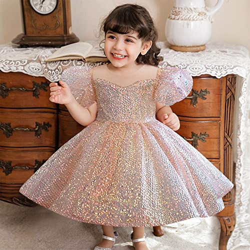 Luxury Sequin Flower Girls Dresses Toddler Princess Wedding Party Dresses Pageant Ball Gown Tutu Dresses4