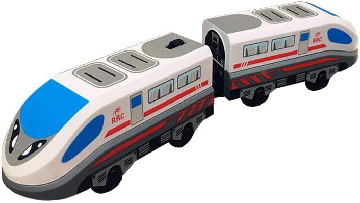 selfdepen Juguete de Locomotora para niños, Tren de Bala del Motor de conexión magnética, Aleación de Madera Locomotora eléctrica Juguetes para niños, Juguete clásico de Locomotora para niños