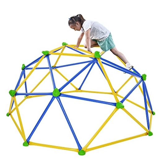 Merax Dome Climber, 6FT Indoor & Outdoor Dome Climber for Kids 3-6 Supporting 800lbs, Easy Assembly Geo Jungle Gym Backyard Playset Playground Climbing Dome (6FT Blue)