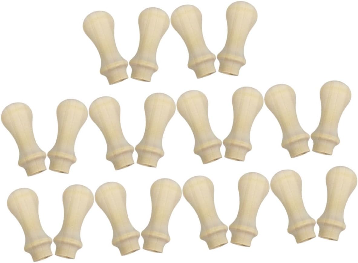 Gadpiparty 5sets 20pcs Retro Wooden Wax Seal Stamp Handles Comfortable Grip for Scrapbooking Invitations Versatile Replacement Tool for Seal Heads Smooth Finish Chic Design 20pcs*5