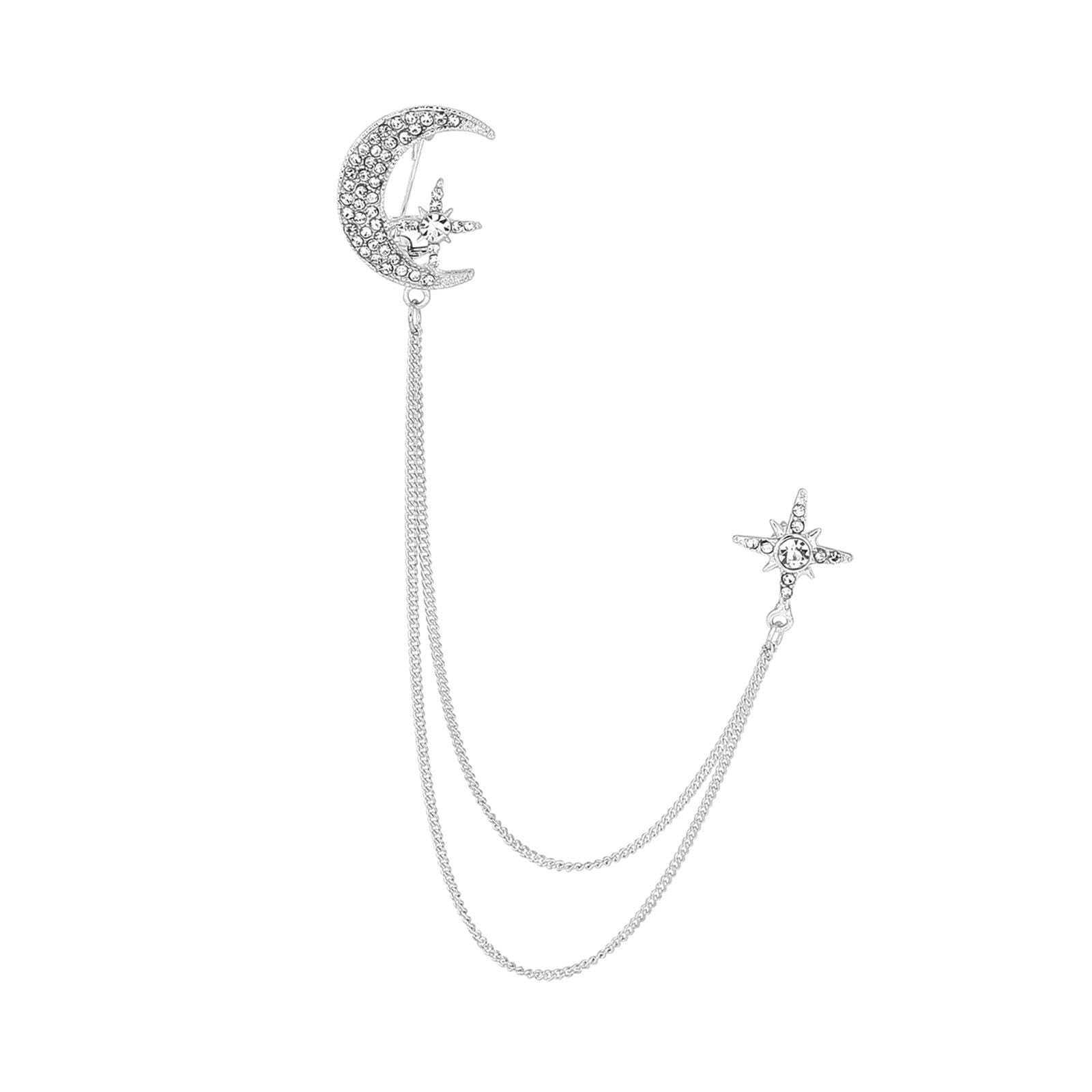 Tassel Chain Brooch Men Chic Durable for Celebration Father Tuxedo of Shirts Silver-image-39