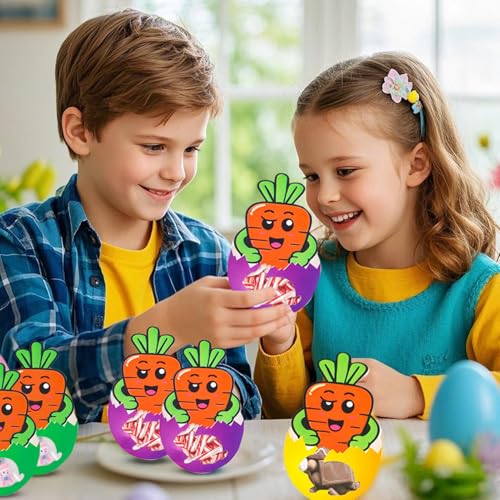 Bolsas de dulces de Pascua con fundas transparentes y tarjetas para evitar roturas de dulces 3