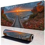 Giallo Tappetino Mouse XXL 1000 x 500 mm, Gaming Tappetino Scrivania Ponte Mouse Pad con Impermeabile Base in Gomma Antiscivolo, Bordi Cuciti Extended Sottomano Scrivania per Ufficio Home, Regalo DM-7