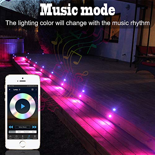 Fvtled Bluetooth Control Recessed Deck Lighting Set, 30Pcs Φ1.22 Low Voltage Rgb Step Lights App & Remote Control In-Ground Lighting Waterproof Outdoor Yard Path Stair #TOP3