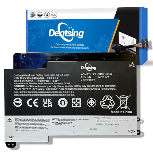 Dentsing 00HW020 Laptop battery Replace for Lenovo ThinkPad Yoga 460 20EL 20EM P40 Yoga 20GQ 20GR Yoga 14 20FY 20DM000VUS 20FY0002US S3 Yoga 14 Series Notebook 00HW021 SB10F46458 SB10F46459 11.4V 53Wh