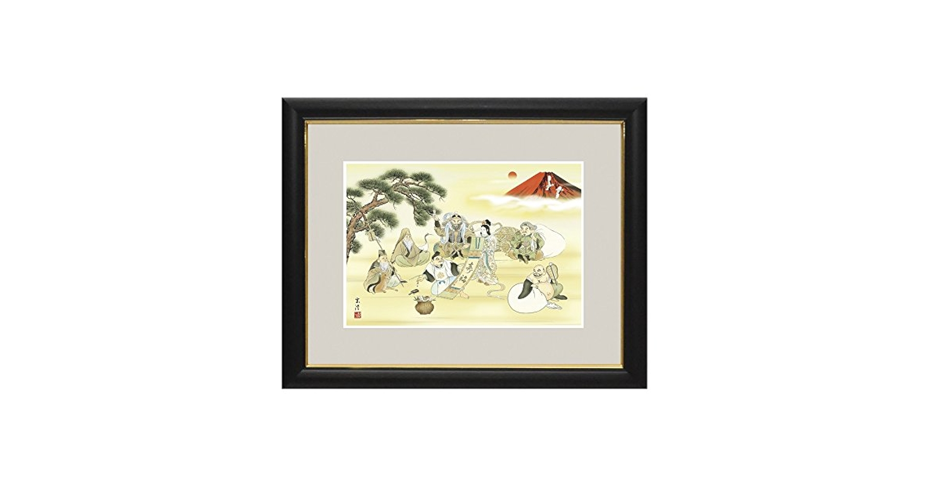 値下げ　額飾り　縁起画　赤富士昇龍    F4 値下げ 額飾り 縁起画 赤富士昇龍 F4 - メルカリ