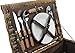 Wicker Picnic Basket for 2 Persons with Cutlery Service Set, Willow Hamper Supplies Kit Best Gift for Father Mother Outdoor Party