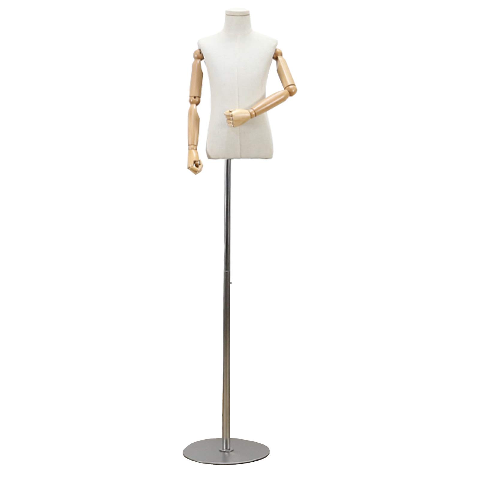 ERoomQ Child Tailors Dummy, Adjustable Mannequin Dressmakers Display Bust with Flexible Arms Used for Children's Clothing Display Aged 1-8