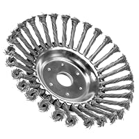 Unkrautbürste Freischneider, Wildkrautbürste für Motorsense, 8 Profi Unkrautbürste für Rasentrimmer, 25 mm Bohrung Stahlbürste für Rasenmäher Bürste, Entfernung von Unkraut und Moos(8 Zoll)