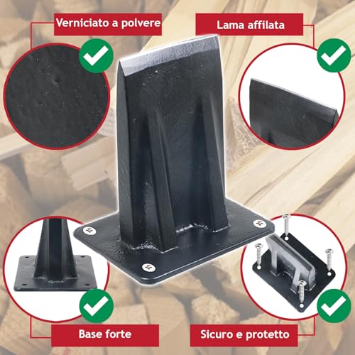 SPARES2GO Scalpello Per Legna Da Ardere, Grande, Resistente, Per Spaccare Legna Da Ardere - 5