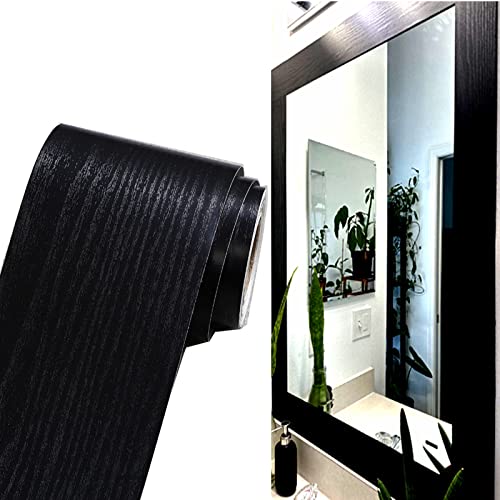 Redodeco 10 Meters Peel And Stick Borders Black Wallpaper Border Black Wood Grain Frame Border For Wall Ceiling Bathroom Mirror #TOP25