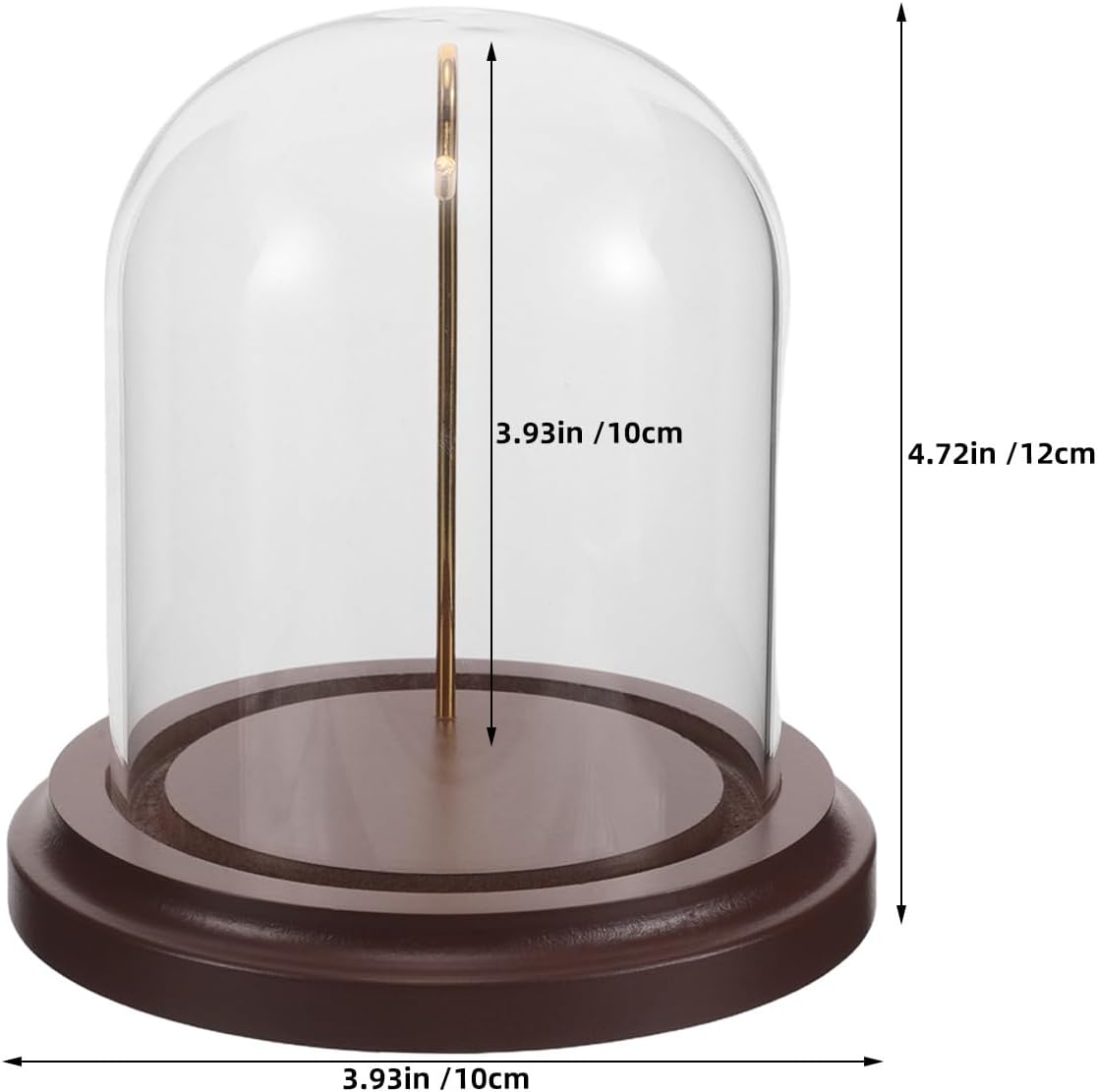 UKCOCO 2pcs Glass Dome Cloche Terrarium Display with Wood Base, Hook image 2