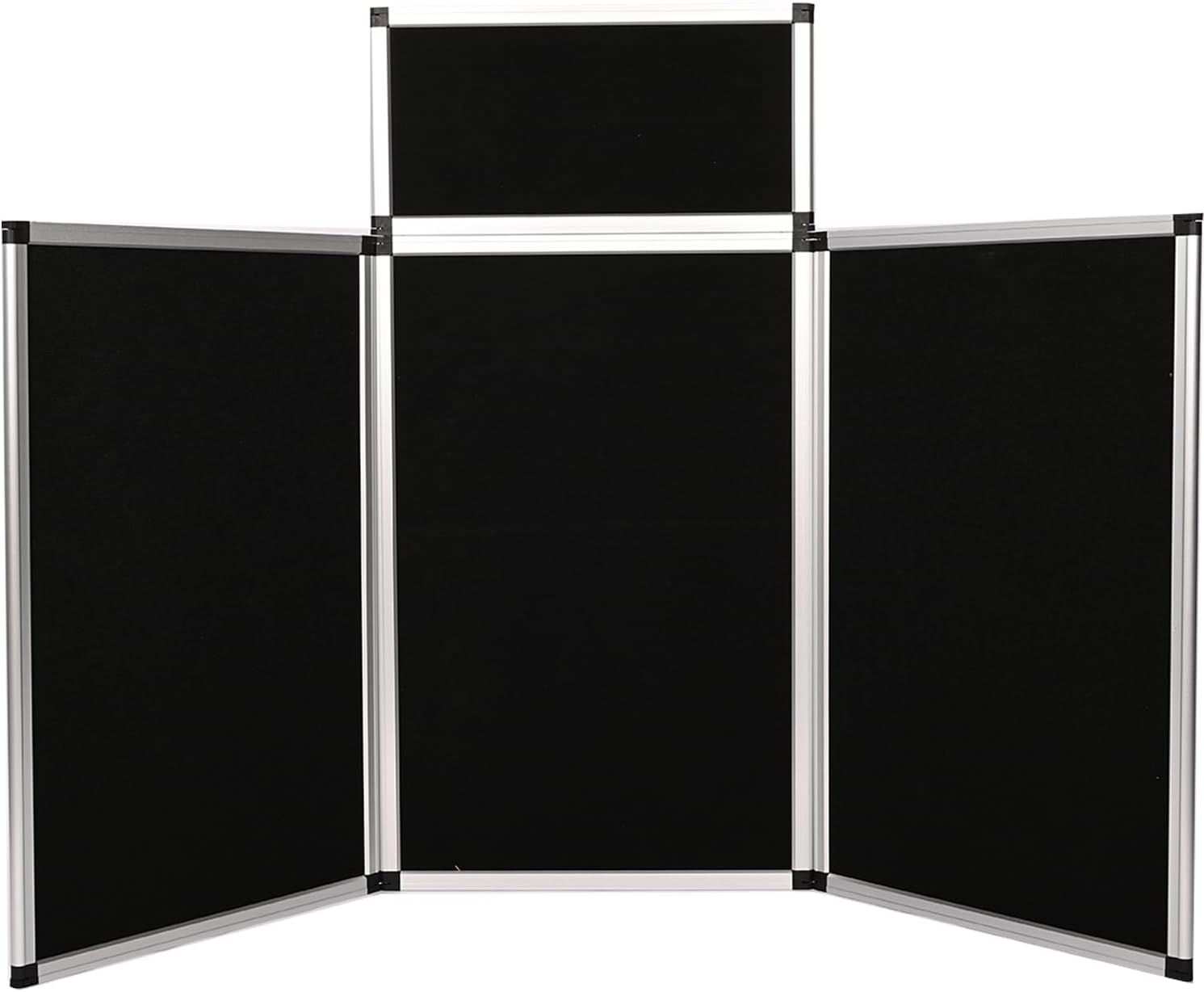 3+1 Panel Trade Show Presentation Board 70.8“ x 35.4” Folding Panel Table Top Display Tri Fold Display Board Black Single Sided Tabletop Display 4 Panels (Black)