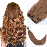 ABH AMAZINGBEAUTY HAIR Weft Human Hair Extensions 18 Inch Remy Human Hair, Hand Tied Weft Hair Exten