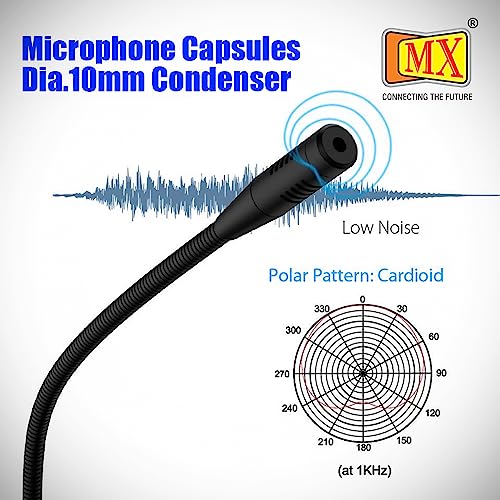 Image of MX Professional Gooseneck Flexible Table Top Conference Microphone for Variety of Meeting Conference Lecture and Other Occasions