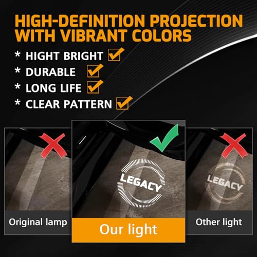 2Pcs Car Door Light Logo Projector for Legacy Accessories, Non Fade Courtesy Projector Laser Lamp, Welcome LED Ghost Shadow Puddle Lights — view 3