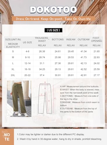 Dokotoo Women's Wide Leg Pants 2025 Flowy Casual Pants Straight Leg Elastic Waisted Stretch Palazzo Pants - Image 7