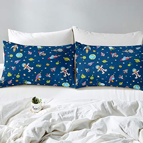 Feelyou Conjunto de capa de edredom Galaxy para crianças, meninos e meninas, adolescentes, espaço si