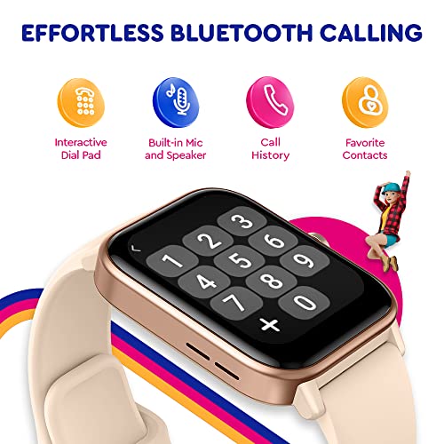 Image of OCTANDRA Ignite VeryFit 1.8 inch Alexa Built-in Bluetooth Answer Call Smart Watch HR Heart Rate Blood Oxygen Saturation Sleep Monitor Step Counter Fitness Tracker Watches for Men Women (IDW01 BT) (Pink)