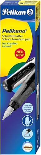 Pelikan Pelikano 803038 - Pluma estilográfica, punta zurda, color negro, en caja, 1 unidad
