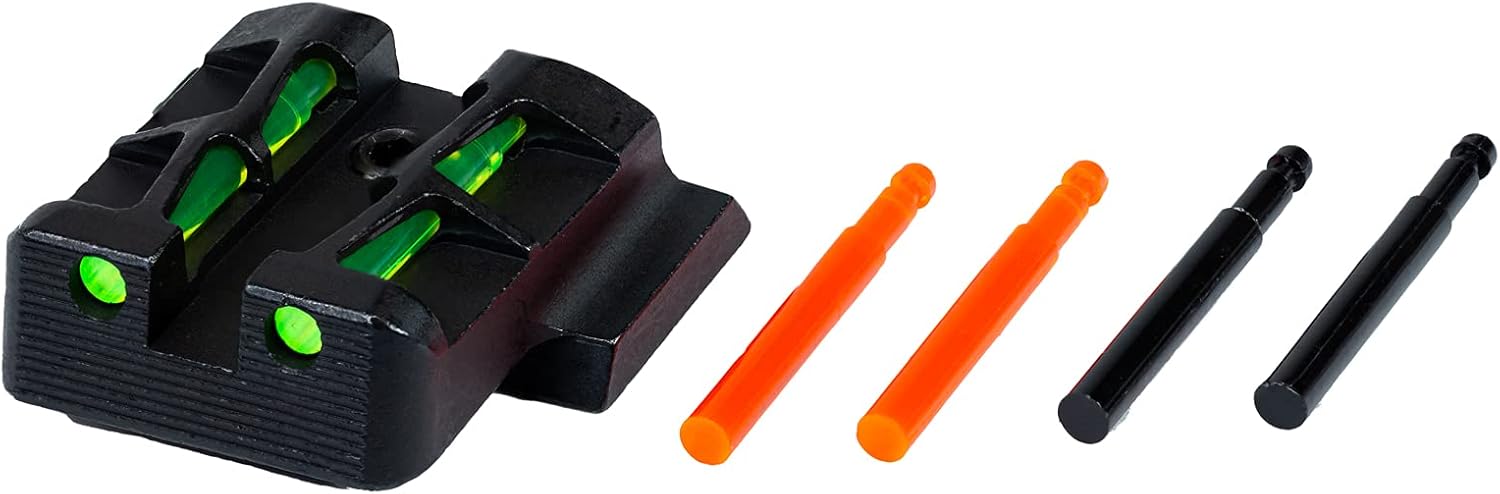 HIVIZ unisex adult HiViz MPLW11 Interchangeable LITEWAVE Rear Handgun Sight for Smith Wesson M P Full Size Compact E, Green, Red, and Black, One Size US
