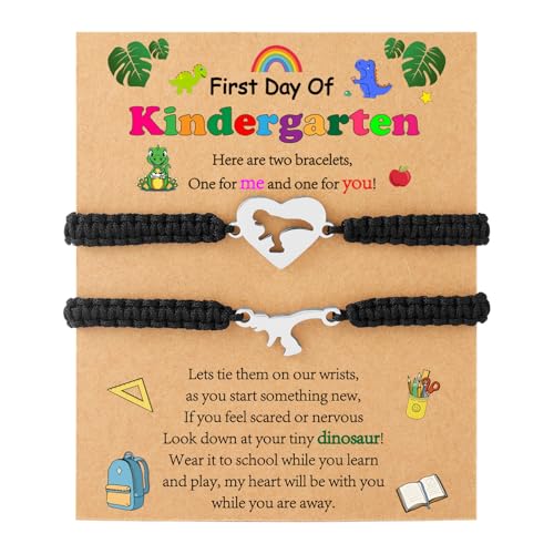 Image of P. BLAKE First Day of Kindergarten Bracelet Back to School Gifts Mommy and Me Matching Bracelets Set for Mother Daughter Son Girls Boys Jewelry Gifts