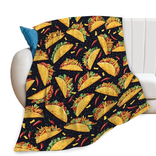 Taco Blanket for Women Girls Taco Lovers Flannel Throw Blanket Cozy Fleece Soft Stuff Food Blankets Gift for Kids Couch Sofa Bed 50 x 40