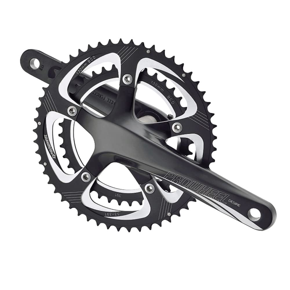 Bibike 8/9/10/11 Speed Road Bike Crankset 170mm 110/130 BCD Crank Arm Set 50-34T/53-39T Chainring wi