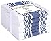 Produktbild Baumwolle-Klinik 45 x 70 cm Geschirrtücher 6er Pack - 100% Baumwolle Saugfähige Maschinenwaschbar Küchentücher mit Aufhängeöse - Grubentuch Marineblau Weiß