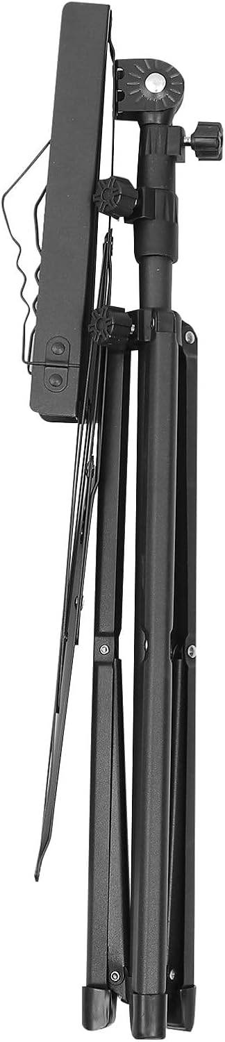 TOYANDONA Portable Folding Music Score Stand Retractable Sheet Music Holder Black for Instrumental Performance and Practice