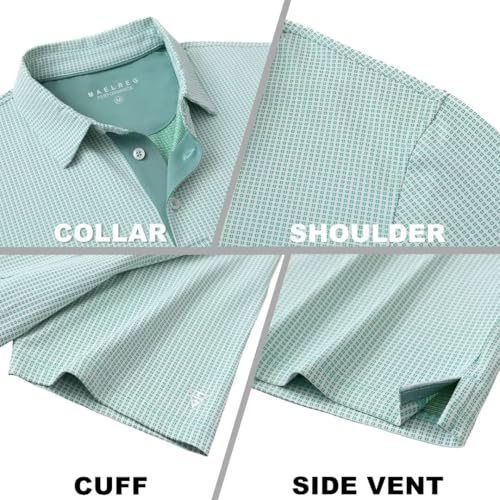 Camisetas Polo para Hombre M MAELREG, de Manga Corta, Secado Rápido, Jacquard, con Tecnología Antitranspirante, para Golf y Uso Casual miniatura 6