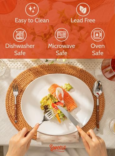 Image of Sweese 150.001 Porcelain Dinner Plates - 11 Inch - Set of 6, White