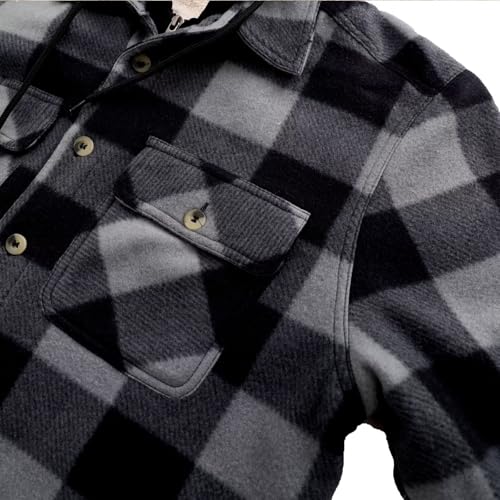 Image of LeeHanTon Mens Flannel Jacket Heavyweight Sherpa Fleece Jackets Outdoor Hiking Casual Soft Warm Coat with Pockets