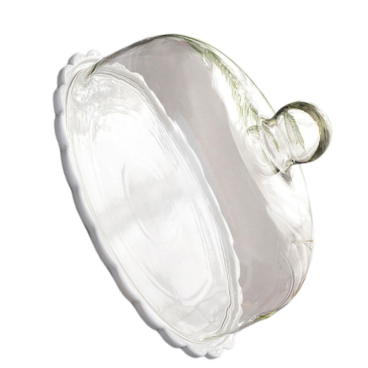 Couvercle gâteau anti-poussière en verre blanc protecteur et sain