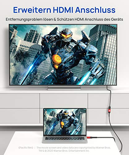 2. Bild von JSAUX HDMI Verlängerungskabel 1M 4K@60Hz 2K@144Hz HDMI 2.0 Verlängerung Stecker auf Buchse Highspeed Ethernet 18Gbps UHD ARC HDR HDCP 2.2 kompatibel mit TV Stick, HDTV, PS5, PS4 1m