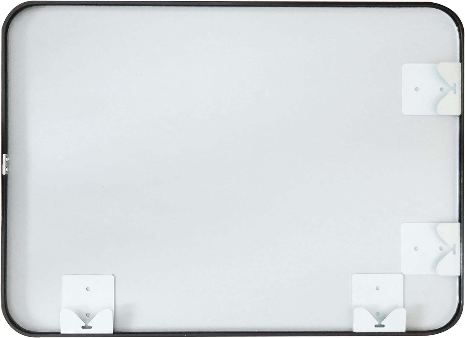 MIQU Miroir de Salle de Bain 70 x 50 cm, Grand Miroir Mural sans éclairage rectangulaire avec Cadre en métal Noir, Miroir décoratif pour Salle de Bain, Salon, WC, Couloir K