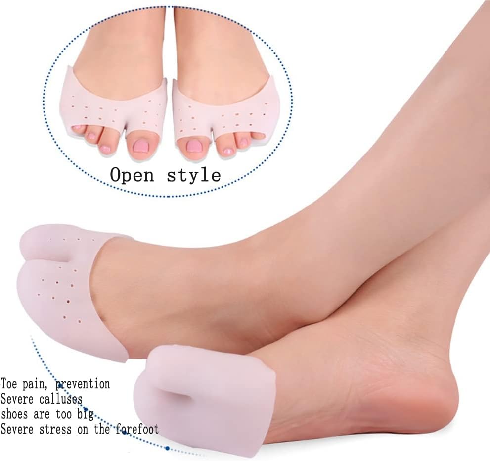 DEAVER Silicone Forefoot Pads Toe Separator,Pain Relief Shoes Insole Cushion Bunion,Hallux Valgus Corrector Straightener,Foot Care Tool