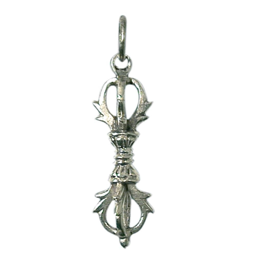 Pendentif dorje métal argente