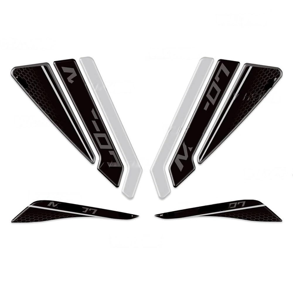 Autocollants protecteurs de réservoir moto MT07 finition texturée premium